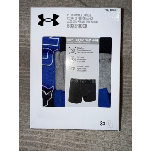 NIB UA PERFORMANCE COTTON BoxerJock - SOLID 3-Pack Performance Cotton YMed - Picture 4 of 7